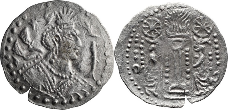 Hunnic Tribes - Alchon Huns. Drachm; Hunnic Tribes - Alchon Huns; 580/90-680 AD,...