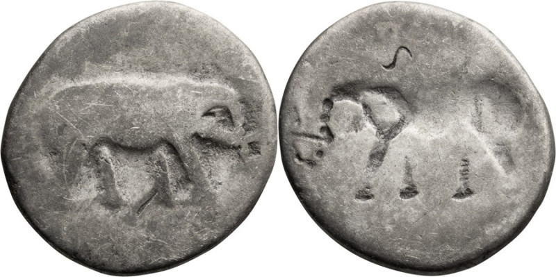 Q. Metellus Scipio. AE 15, copper, obverse brockage; Q. Metellus Scipio; 47-46 B...