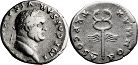 Vespasian. Denarius; Vespasian; 69-79 AD, Rome, 74 AD, Denarius, 3.30g. RIC-703 (C2), BM-138, Paris-113, C-362. Obv: IMP CAESAR - VES[PASIANVS AVG] He...