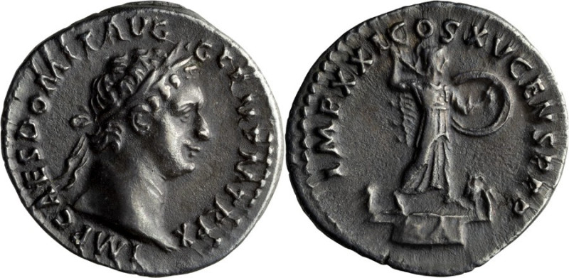 Domitian. Denarius; Domitian; 81-96 AD, Rome, 90-91 AD, Denarius, 3.16g. RIC-720...