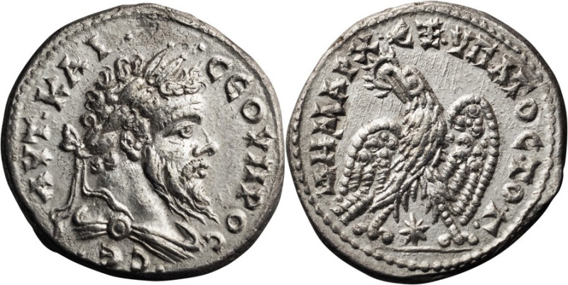 Septimius Severus. Tetradrachm; Septimius Severus; 193-211 AD, Laodiceia ad Mare...