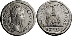 Septimius Severus. AR Tridrachm; Septimius Severus; 193-211 AD, Caesarea, Cappadocia, Year 16=208 AD, Tridrachm, 9.53g. Apparently unpublished, cf. Sy...
