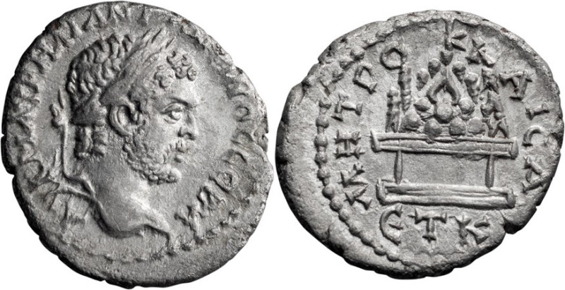 Caracalla. Didrachm; Caracalla; 198-217 AD, Caesarea, Cappadocia, Year 20 of Car...