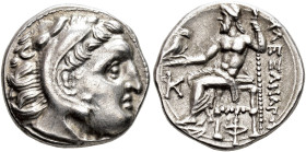 GRECIA ANTIGUA. MACEDONIA. Alejandro III. Colofón. Dracma (c. 310-301 .C.). R/ Delante monograma, debajo F. AR 4,3 g. 17,56 mm. PRC-1823. EBC-.