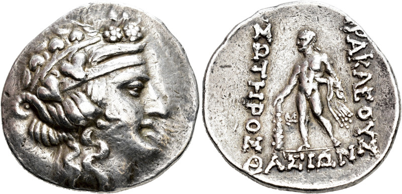 GRECIA ANTIGUA. ISLAS DE TRACIA. Tasos. Tetradracma (c. 146 a. C.) A/ Cabeza de ...