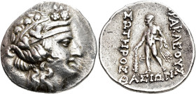 GRECIA ANTIGUA. ISLAS DE TRACIA. Tasos. Tetradracma (c. 146 a. C.) A/ Cabeza de Dionisos a der. R/ Herakles a izq. AR 16,67 g. 32,18 mm. COP-1040? SBG...