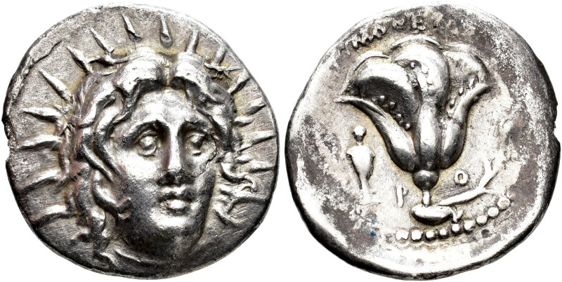 GRECIA ANTIGUA. ISLAS DE CARIA. Rodas. Estátera (c. 304-189 a.C.). A/ Cabeza de ...