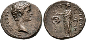 PERIODO DE JULIO CÉSAR A AUGUSTO. AUGUSTO. AE. Laodicea ad Lycum (c. 10 a.C.) A/ Cabeza a der. R/ Zeus a izq. con bastón y águila, delante Z dentro de...