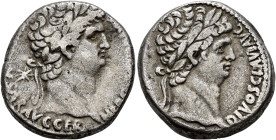 IMPERIO ROMANO. NERÓN. Tetradracma. Antioquía. A/ Cabeza laureada a der., delante estrella; NERO (CLAVD DIVI CLAVD F CAE)SAR AVG GER. R/ Cabeza de Cla...