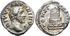 IMPERIO ROMANO. ANTONINO PÍO (bajo Marco Aurelio). Denario. Roma () A/ Cabeza a der.; DIVVS ANTONINVS. R/ Pira; CONSECRATIO. AR 3,12 g. 18,39 mm. RIC-...