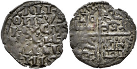 REINOS DE CASTILLA Y LEÓN. ALFONSO X. Dinero. Marca flor de lis. VE 0,58 g. 18,13 mm. BMM-364. Pequeña rotura al borde. MBC+. 

Ex colección R. Core...