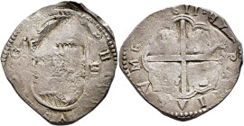 FELIPE III. 4 reales. 1611. Sevilla. B. AR 13,66 g. 31,18 mm. AC-806. Amplios vanos. MBC-.