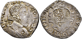 FELIPE IV. Tarí. 1622. Nápoles. AR 5,9 g. 24,59 mm. MIR 245/3. Vanos. MBC+.