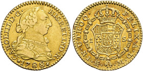 CARLOS III. Escudo. 1788. Madrid. M. AU 3,3 g. 17,84 mm. VI-1131; AC-1373. Golpecito en gráfila. MBC/MBC+.