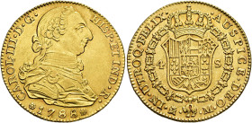 CARLOS III. 4 escudos. 1788. Madrid. M. AU 13,41 g. 29,22 mm. VI-1472; AC-1795. Limpiada. EBC-.