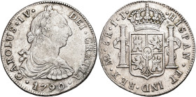 CARLOS IV. 8 reales. 1790. Lima. IJ. AR 26,79 g. 40,14 mm. VI-751; AC-904. MBC.