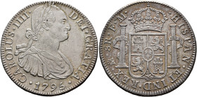 CARLOS IV. 8 reales. 1795. México. FM. AR 26,92 g. 39,23 mm. VI-791; AC-958. R.B.O. MBC+.