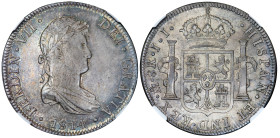 FERNANDO VII. 8 reales. 1814. México. JJ. AR. VI-1094; AC-1326. Encapsulada NGC-AU 55. Pátina gris. MBC/MBC+. 

Ex colección Diego Ramos.

Lote no...