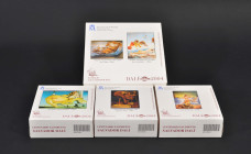 JUAN CARLOS I. Lote de 4 estuches conmemorativos FNMT Salvador Dalí, 2004: 3 de 10 euros (AR 27 g) y 1 de 50 euros (AR 168,75 g). Con certificado. Pro...