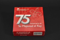 JUAN CARLOS I. 50 euros. Cincuentín conmemorativo de la FNMT. 75 Aniversario de Su Majestad el Rey Juan Carlos I. 2013. AR 168,75 g. En su estuche ori...