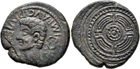 HISPANIA ANTIGUA. EMISIONES DEL NOROESTE. As. Augusto. A/ Cabeza a izq., delante palma, detrás caduceo; IMP AVG DIVI F. R/ Rodela entre círculos concé...