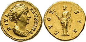 IMPERIO ROMANO. FAUSTINA LA MAYOR. Roma. Áureo (141). A/ Busto drapeado a der.; DIVA FAVSTINA. R/ Ceres a izq. con cetro y antorcha; AVGVSTA. AU 7,32 ...