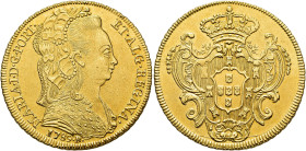 MONEDA EXTRANJERA. BRASIL. María I. 6400 reis. 1789. Río de Janeiro. R. AU 14,31 g. 31,6 mm. KM-226.1. R.B.O. MBC+/EBC.