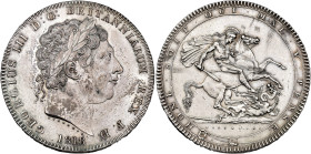 MONEDA EXTRANJERA. GRAN BRETAÑA. Jorge III. Corona. 1818. LIX. AR 28,22 g. 37,7 mm. KM-675. Pequeñas marcas. EBC.