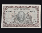 BILLETES ESPAÑOLES. 100 pts. 9 de enero de 1940. Serie Ha. ED-438a. Apresto original. SC.