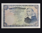 BILLETES ESPAÑOLES. 500 pts. 19 de febrero de 1946. Francisco de Vitoria. Sin serie. ED-452. Apresto original. SC.