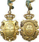 ÓRDENES Y CONDECORACIONES. Alfonso XIII. Venera. Real Academia de Bellas Artes de San Fernando. Con su cordón, cinta y miniatura y en estuche. 46 x 91...