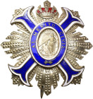 ÓRDENES Y CONDECORACIONES. Juan Carlos I. Condecoración al Mérito Civil y miniatura. En 72,4 x 79 y 25,2 x 25. En su estuche. EBC.
