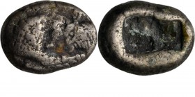 Ancient - GREEK COINS
AR Siglos Ca. 561-546 BC, KROISOS 561–546 BC, Asia Minor, KINGDOM OF LYDIA Foreparts of a lion and a bull facing. Rev. two incu...