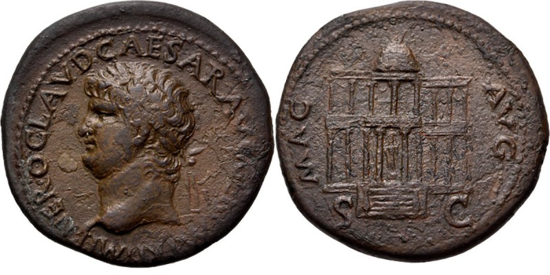 Ancient - ROMAN EMPIRE
AE Dupondius Lugdunum 64–67 AD, NERO 54–68 AD Laureate h...