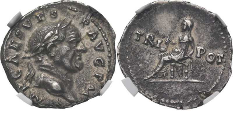 Ancient - ROMAN EMPIRE
AR Denarius AD 69-79, VESPASIANUS 69–79 AD (I)MP CAES VE...