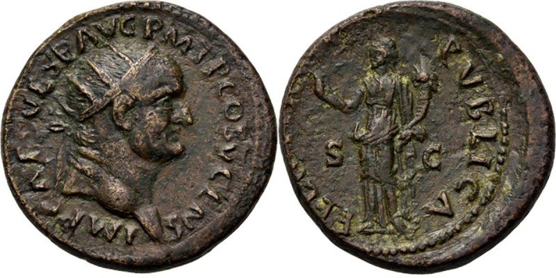 Ancient - ROMAN EMPIRE
AE Dupondius Rome 74 AD, VESPASIANUS 69–79 AD Radiate he...