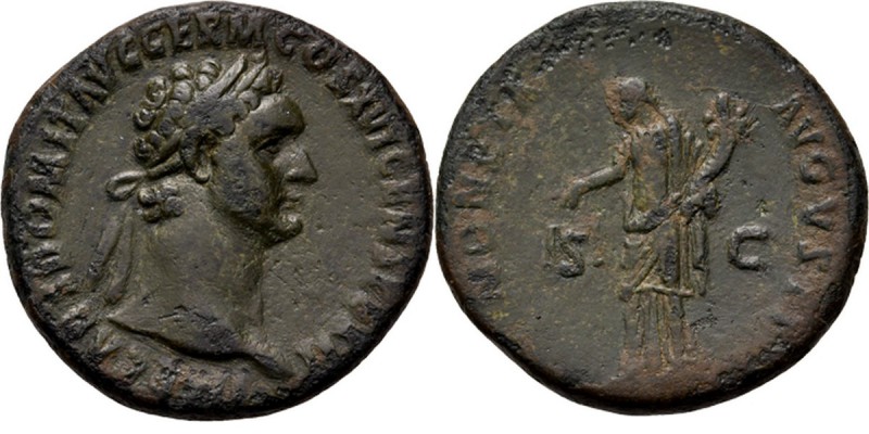 Ancient - ROMAN EMPIRE
AE As Rome 92–94 AD, DOMITIANUS 81–96 AD Laureate head r...
