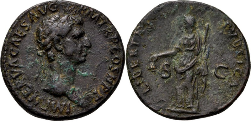 Ancient - ROMAN EMPIRE
AE As Rome 96 AD, NERVA 96–98 AD Laureate head right IMP...