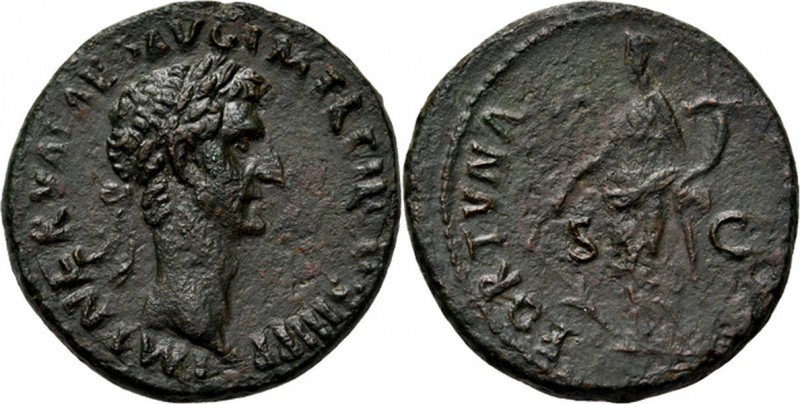 Ancient - ROMAN EMPIRE
AE As Rome 97 AD, NERVA 96–98 AD Laureate head right IMP...