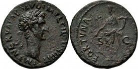 Ancient - ROMAN EMPIRE
AE As Rome 97 AD, NERVA 96–98 AD Laureate head right IMP NERVA CAES AVG PM TRP II COS III PP. Rev. Fortuna standing left holdi...