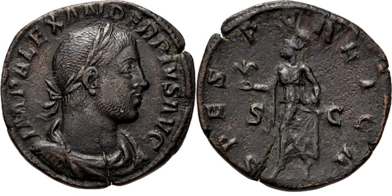 Ancient - ROMAN EMPIRE
AE Sestertius Rome 231–235 AD, SEVERUS ALEXANDER 222–235...