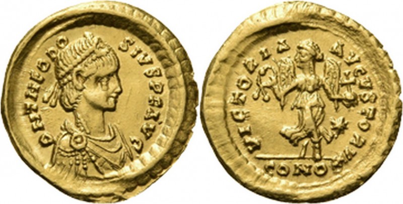 Ancient - ROMAN EMPIRE
AV Tremissis n.d, THEODOSIUS II 402–450 AD, EASTERN ROMA...