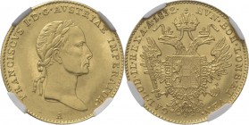 WORLD Coins
Austria - Ducat 1832 A, Gold, FRANZ II 1792–1835 Vienna mint. Laureate head right. Rev. crowned imperial double eagle.KM. 2172; Fr. 467. ...