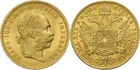 WORLD Coins
Austria - Ducat 1911, Gold, FRANZ JOSEPH I 1848–1916 Vienna mint. Laureate head right. Rev. crowned double-headed eagle.Fr. 493.3.48 g Ex...