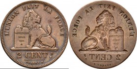 WORLD Coins
Belgium - Error 2 Centimes n.d., Copper, LEOPOLD I 1831–1865 Lion holding tablet. Rev. incuse Lion holding tablet.KM. 4.2; NBFB-9.3.60 g ...