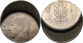 WORLD Coins
Belgium - Error 1 Franc (19)62, Nikkel munten, BAUDOUIN I 1951–1993 Struck off center. French. Head left. Rev. oak branch divides denomin...