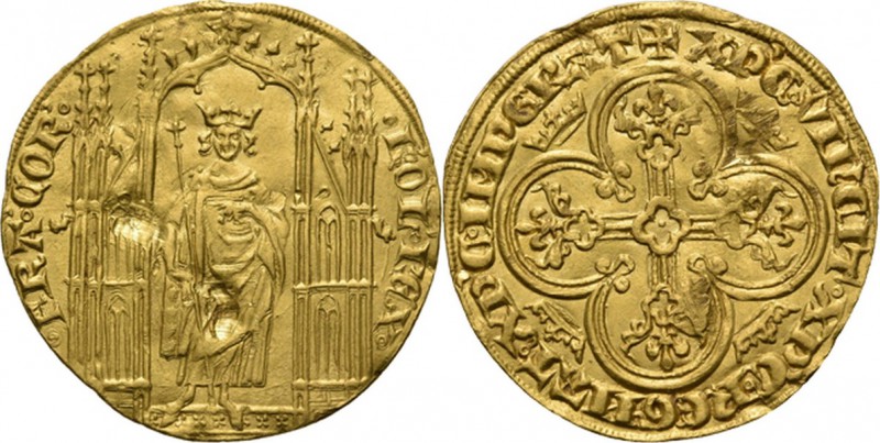 WORLD Coins
France - Royal d'or n.d, Gold, CHARLES IV le Bel 1322–1328 King sta...