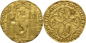 WORLD Coins
France - Royal d'or n.d, Gold, CHARLES IV le Bel 1322–1328 King standing facing within ornate Gothic archway, holding lis-tipped scepter....