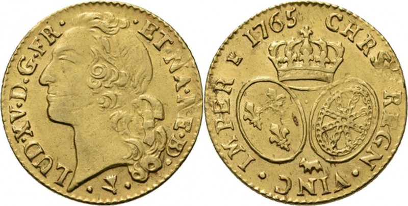 WORLD Coins
France - Louis d'or au bandeau 1765, Gold, LOUIS XV 1715–1774 Cow. ...