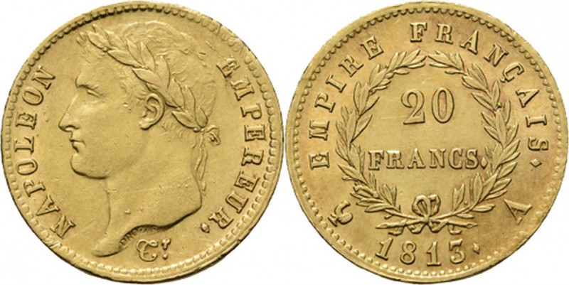 WORLD Coins
France - 20 Francs 1813 A, Gold, NAPOLÉON Ier Empereur 1804–1814 Pa...